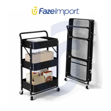 Carrito Organizador 3 Niveles De Acero Grueso Plegable